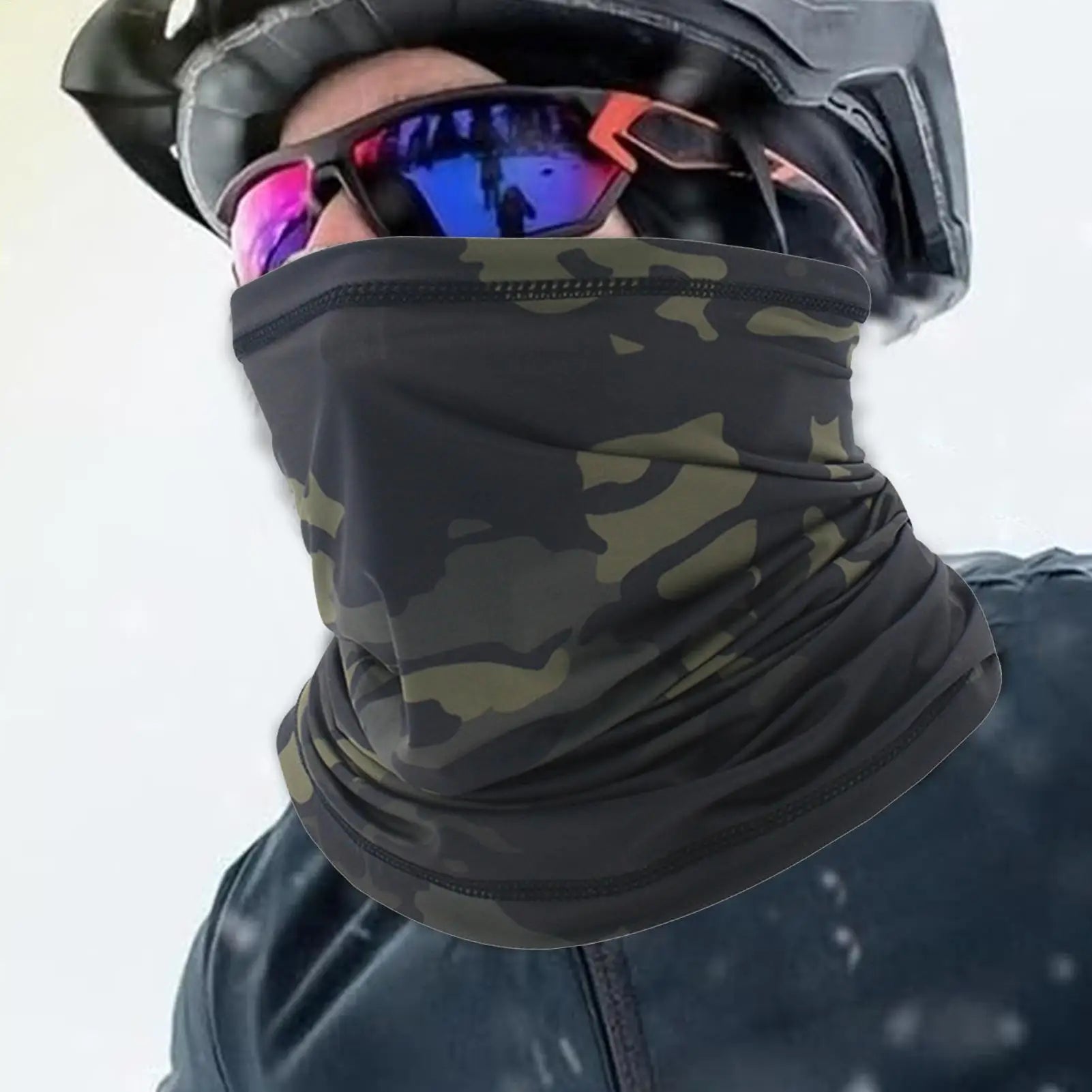 Face Bandana UV Protection Face Neck Gaiter Soft Camouflage Print Sun & Wind-proof Breathable Neck Cover For Men Skiing Oasis Select