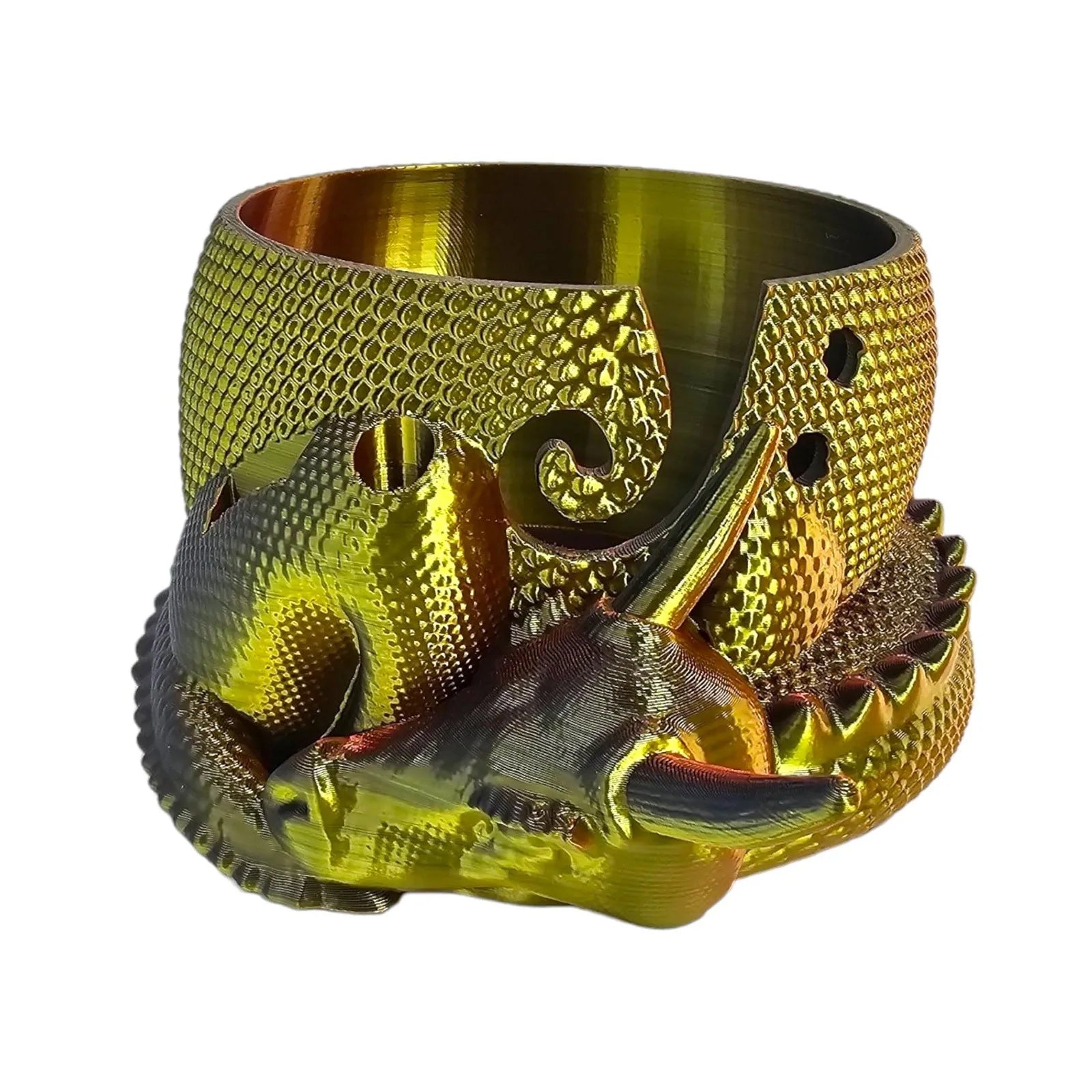 3D Printed Dragon Yarn Bowl – Knitting & Crochet Organizer Yarn Bowl Organizer Oasis Select Gold One Size