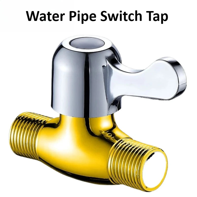 Straight Through Valve Copper Water Pipe Switch Tap with 4-point Female and Male Threads Water Faucet Toilet Stop Oasis Select
