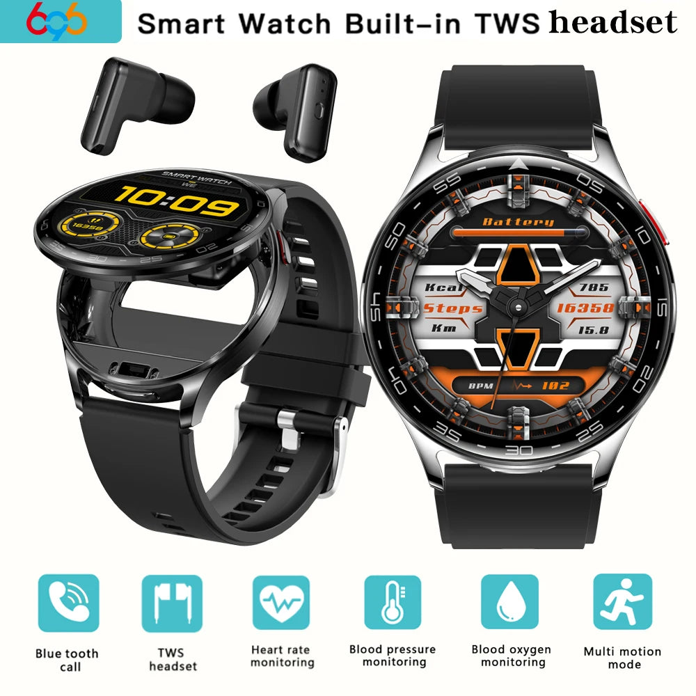 1.39" Women Smartwatch Men 2 In 1 TWS Headset Smart Watch Sport Fitness Heart Rate Health Watches Noise Reduction Earphone Music Oasis Select