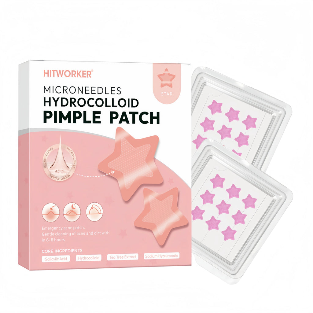 18/9pcs water-based gel pink star shaped microneedle acne patch, - waterproof, alcohol free, used to absorb acne secretions Oasis Select 18pcs