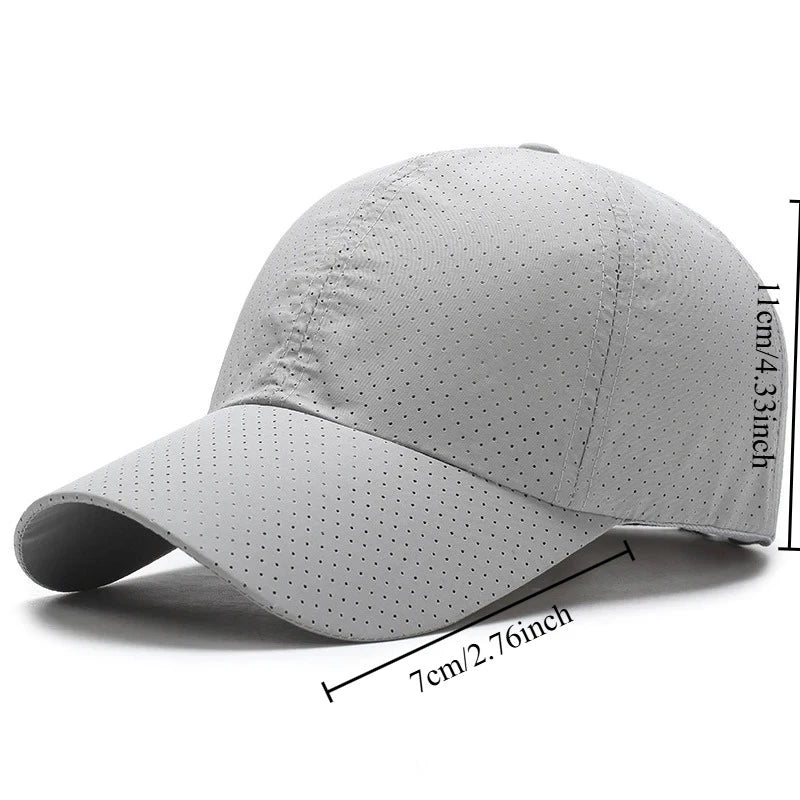 Mesh Baseball Cap Breathable Peaked Sun Hat for Men Women Lightweight Sunscreen Hat for Spring Summer Daily Outdoor Wear Oasis Select Gray