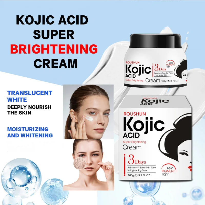 ROUSHUN Kojic Acid Brightening Face Cream – 100g Moisturizer