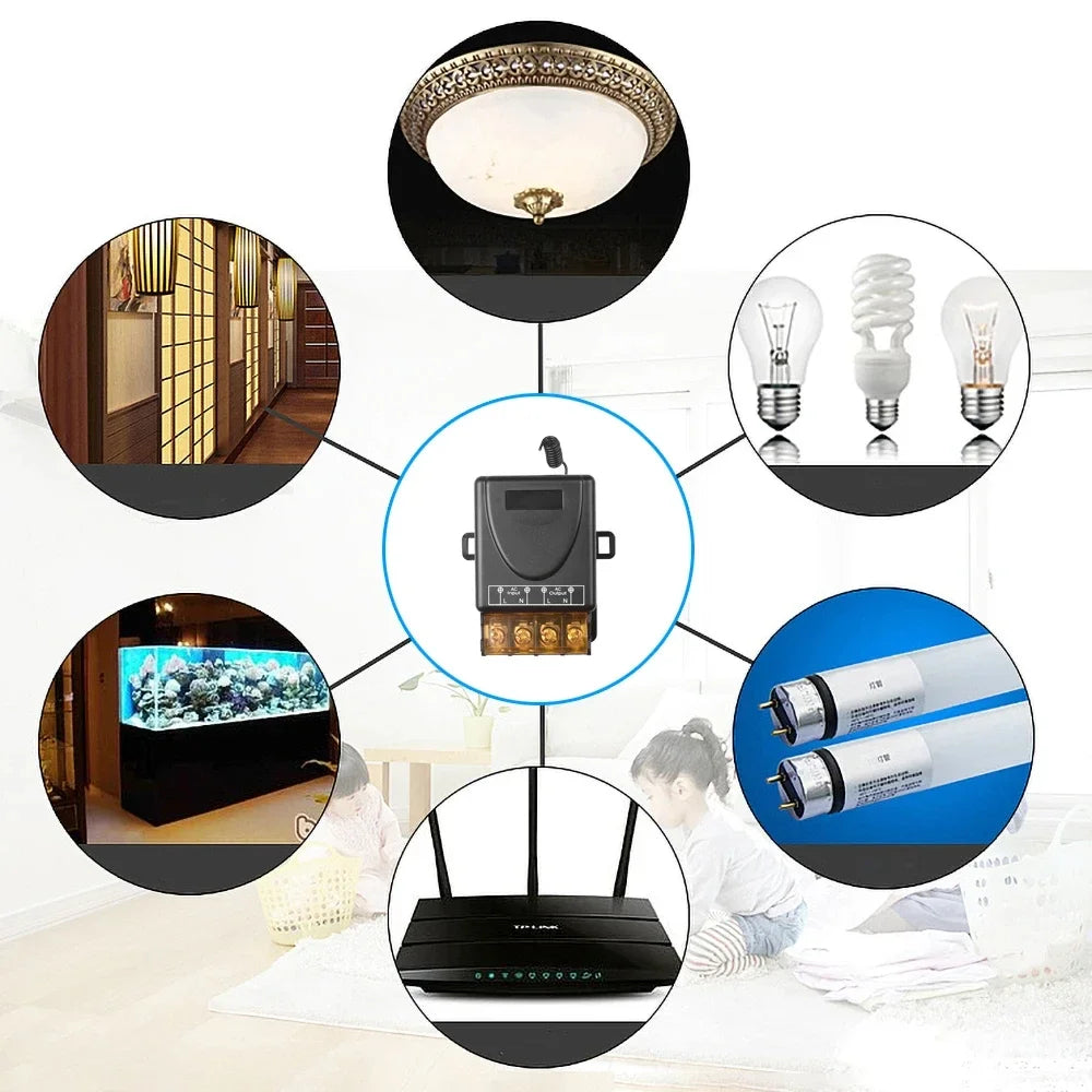433MHz Wireless Remote Switch AC 75V-240V 30A Relay | GGBEE Wireless Relay Switch Oasis Select