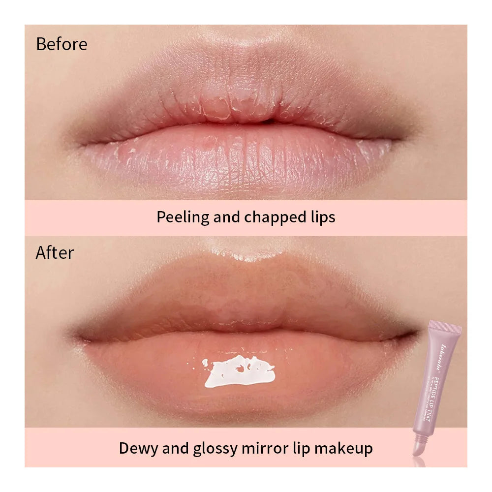 Lakerain Peptide Lip Tint Gloss – Hydrating Mirror Shine, 8 Colors