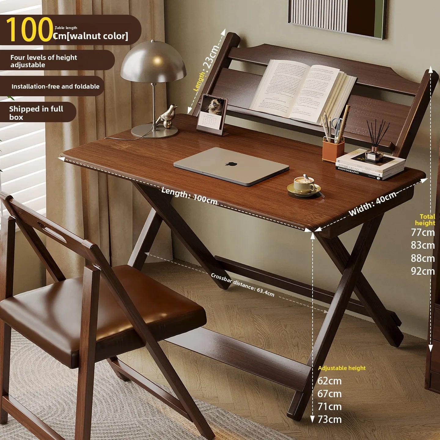 Foldable desk Small apartment Multifunctional household children's table Living room dining table solid wood study table Oasis Select Can lift up to 100
