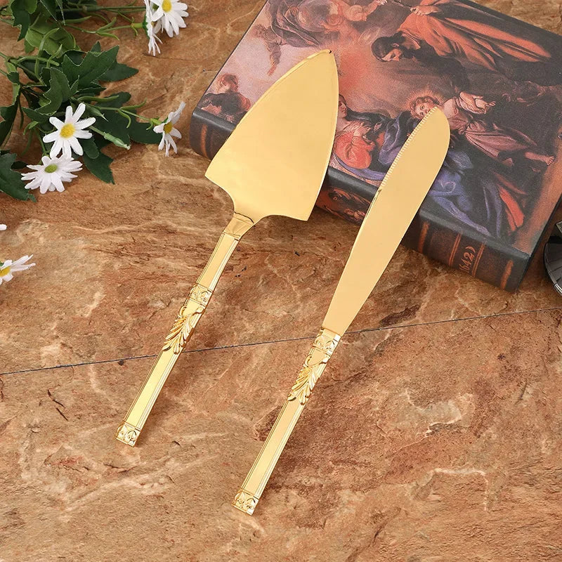 2Pcs Wedding Cake Knife and Shovel Pizza Bread Knife Wedding Supplies Cake Knife Triangle Bread Shovel Baking Tools Oasis Select Style 2