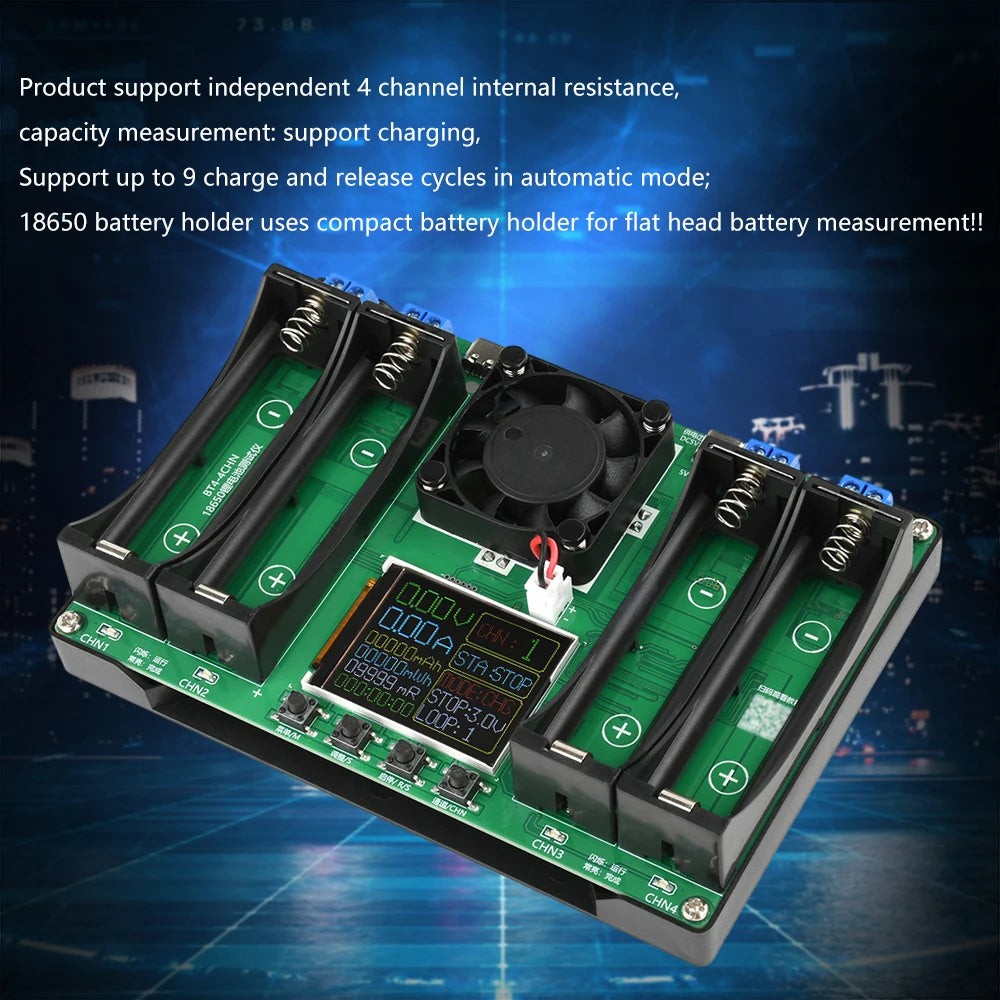 4 Channel 18650 Battery Capacity Internal Resistance Tester Automatic Charging And Discharging Module Internal Resistance Tester Oasis Select