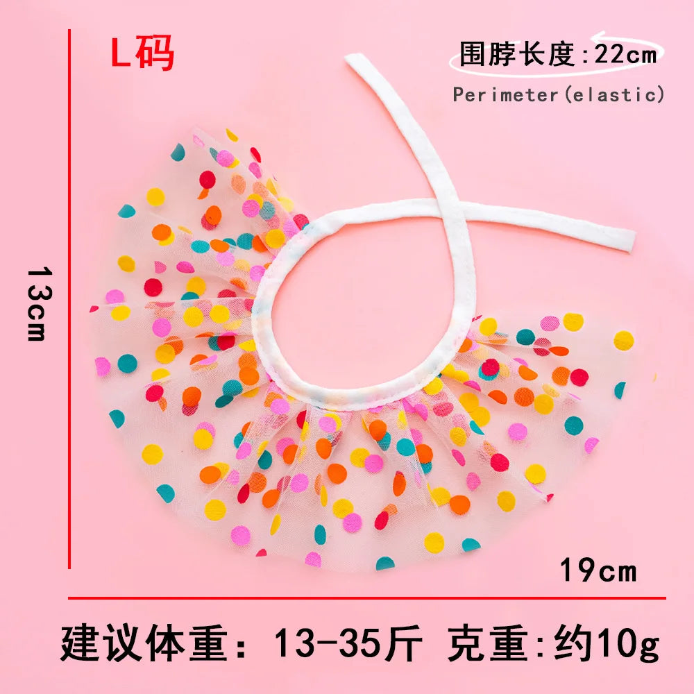 Pet Dog Cat Birthday Dress Bib Party Supplies Saliva Towel Felt Hat Oasis Select Ltowel colorful dots