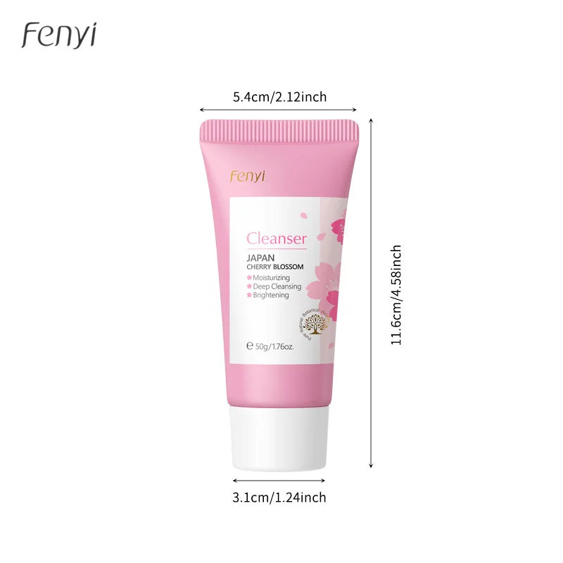 Sakura Facial Cleanser Moisturizing Brightening Acne Removal Oil Control Face Wash for Women& Men 50g Sakura Foam Cleanser Set Oasis Select