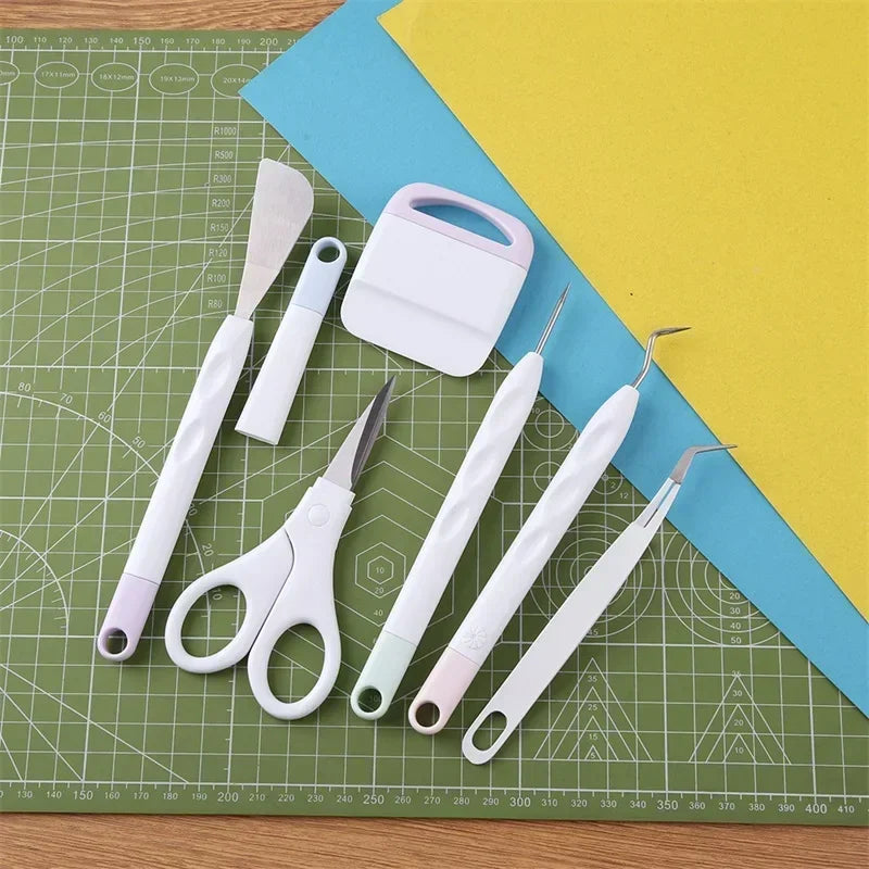 6Pcs Craft Vinyl Weeding Tool Set Multi Purpose DIY Hand Tools Scrapbook Sewing Silhouette Relief Carving Cricut Maker Projects Oasis Select