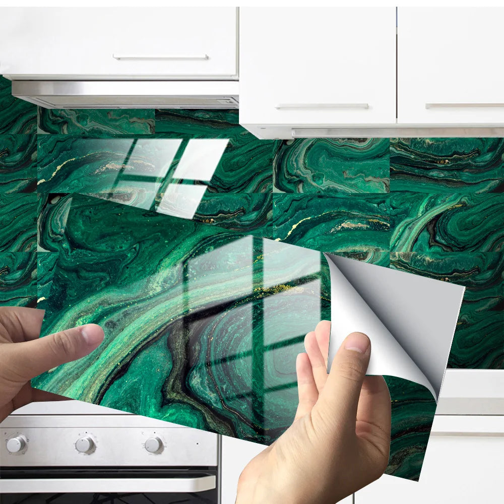 Imitation marble tiles are pasted with thickened film and decorated with crystal texture Sticker wall decor Oasis Select DLS033 30x15cm-32pcs