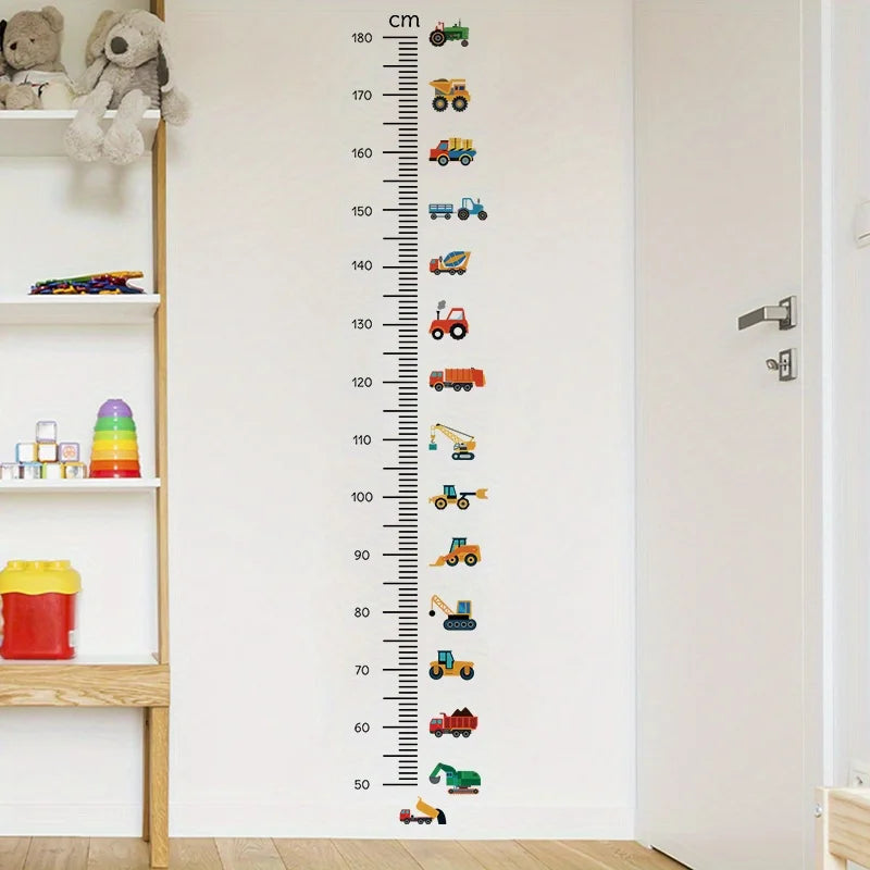 Height Stickers Construction Vehicle Tower Crane for Kids Room Kindergarten Baby Measuring Height Ruler Wall Stickers Boys Gift Oasis Select