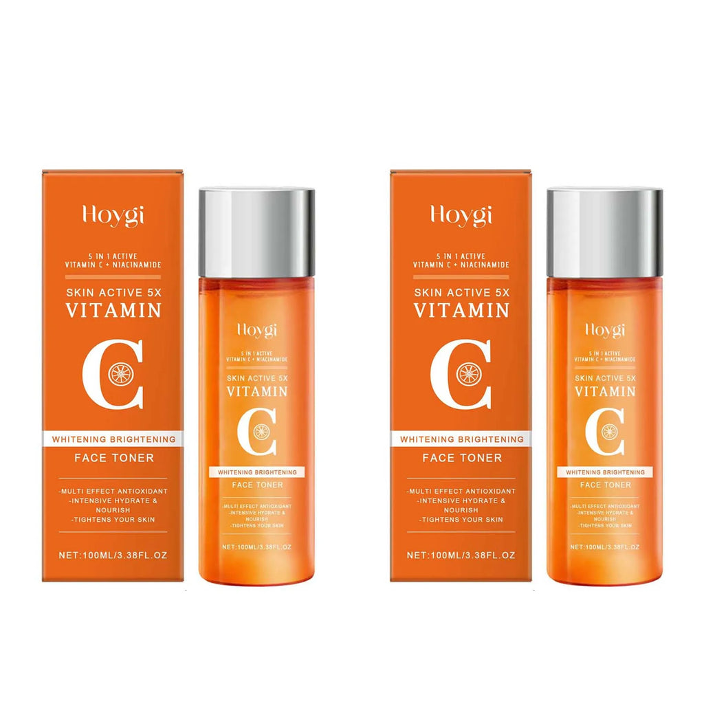 Vitamin C Hydrating Toner Moisturizing Brightening Refreshing Antioxidant Facial Essence Shrink Pores Smoothing Face Skin Care Oasis Select 2 x 100ml Boxed
