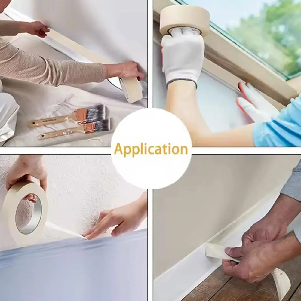 50mmx50m Painter Masking Tape Writable No Residue Easy Tear Single Side Paper Tapefor Car Wall Floor Painting Packaging Sealing Oasis Select