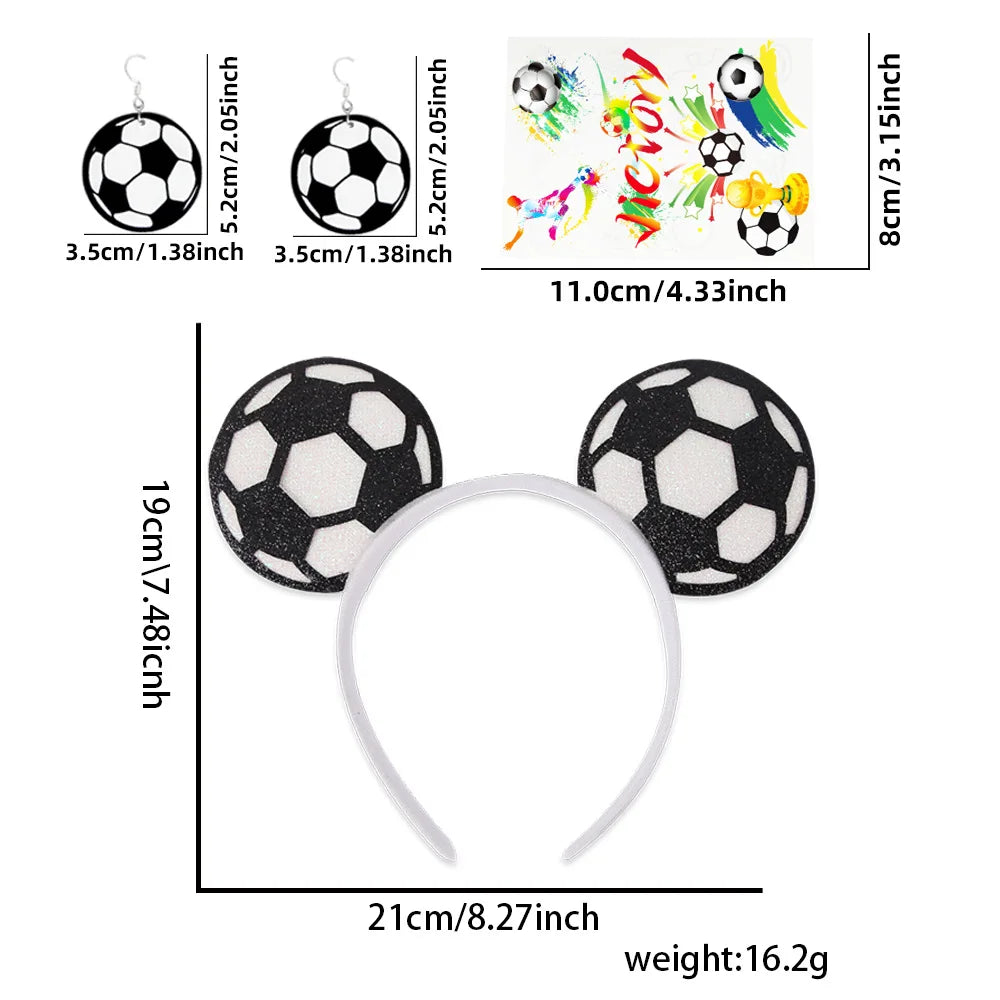 Reusable Soccer Fan Cheering Props Lightweight Eco-Friendly Sports Event Noise Maker Headdress Temporary Tattoo Stickers Oasis Select WHITE