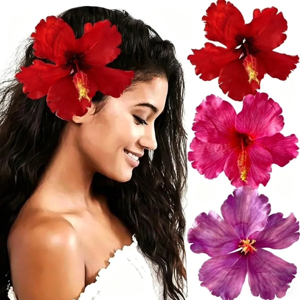 Artificial Flower Hibiscus Flower Hair Clip Do Not Hurt Hair Bohemia Style Bangs Hairpin Hearwear Summer Oasis Select