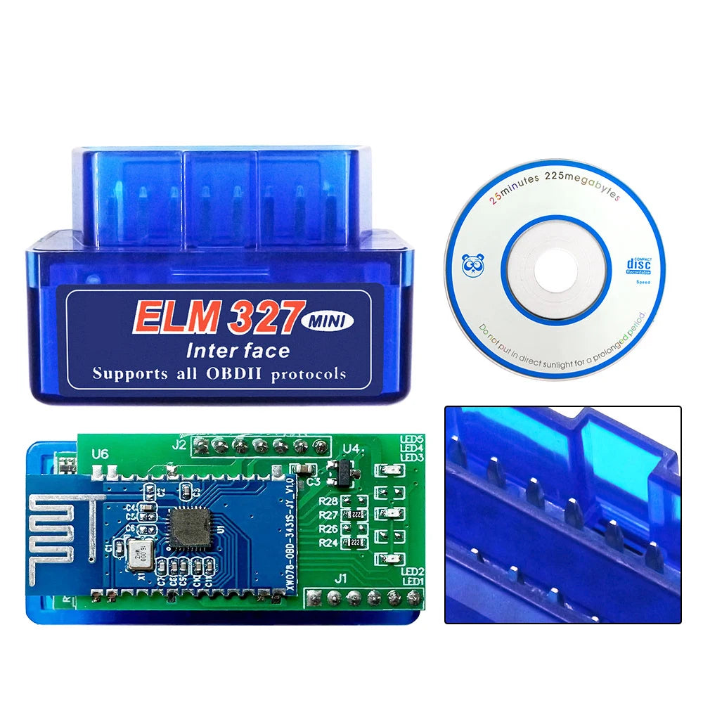 ELM327 V1.5 Bluetooth OBD2 Scanner – Real PIC18F25K80 Chip OBD2 Diagnostic Scanner Oasis Select