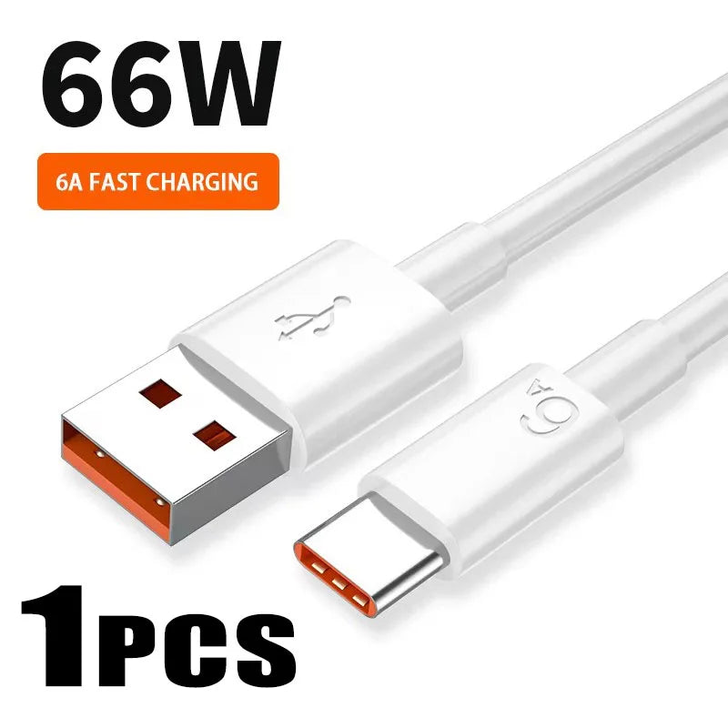 1-6PCS 6A Fast Charging Usb C Cable for Xiaomi Mi 12 Huawei Mobile Phone Accessories Type C Cable Phone Charger USB Cable Oasis Select 1pcs 1.5m