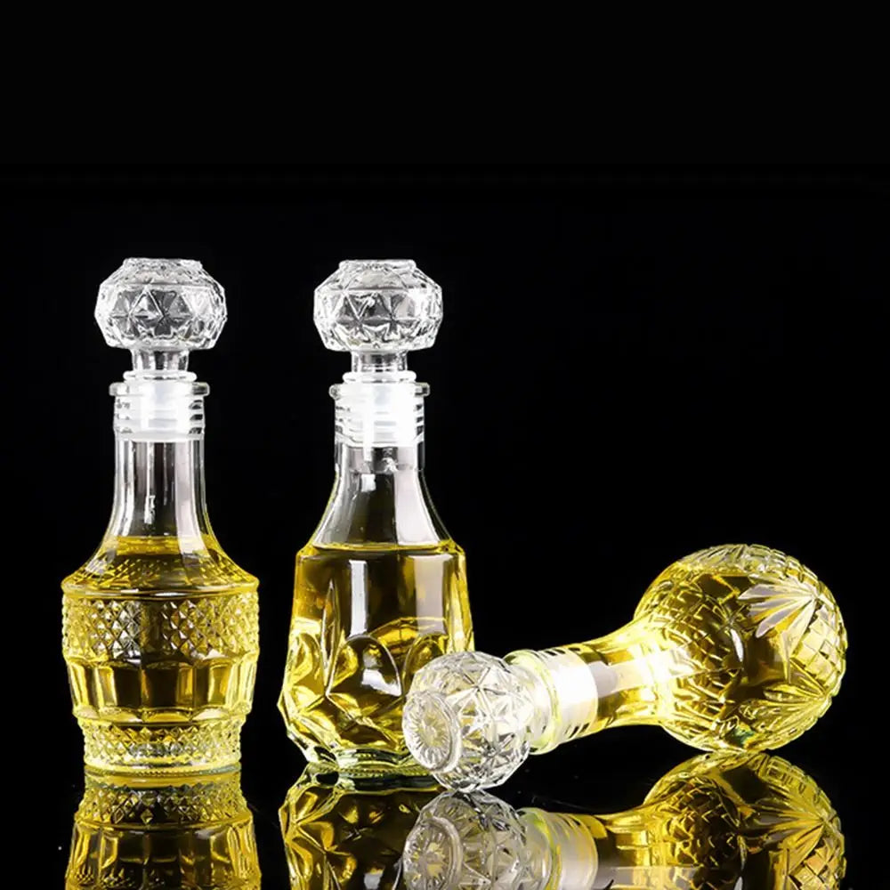 Mini Spirit Alcohol Liquor Bottle 50ml Transparent Glass Whiskey Decanter Handmade Diy Gift Bottles Perfume Glass Container Oasis Select