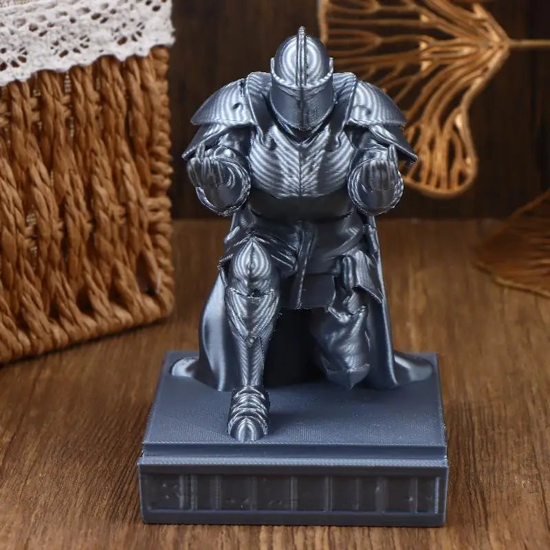 Armored Retro Soldier Pen Holder Desk Accessories Warrior Pencil Stand Knight For Desk Small Statue Ornaments Oasis Select Silver