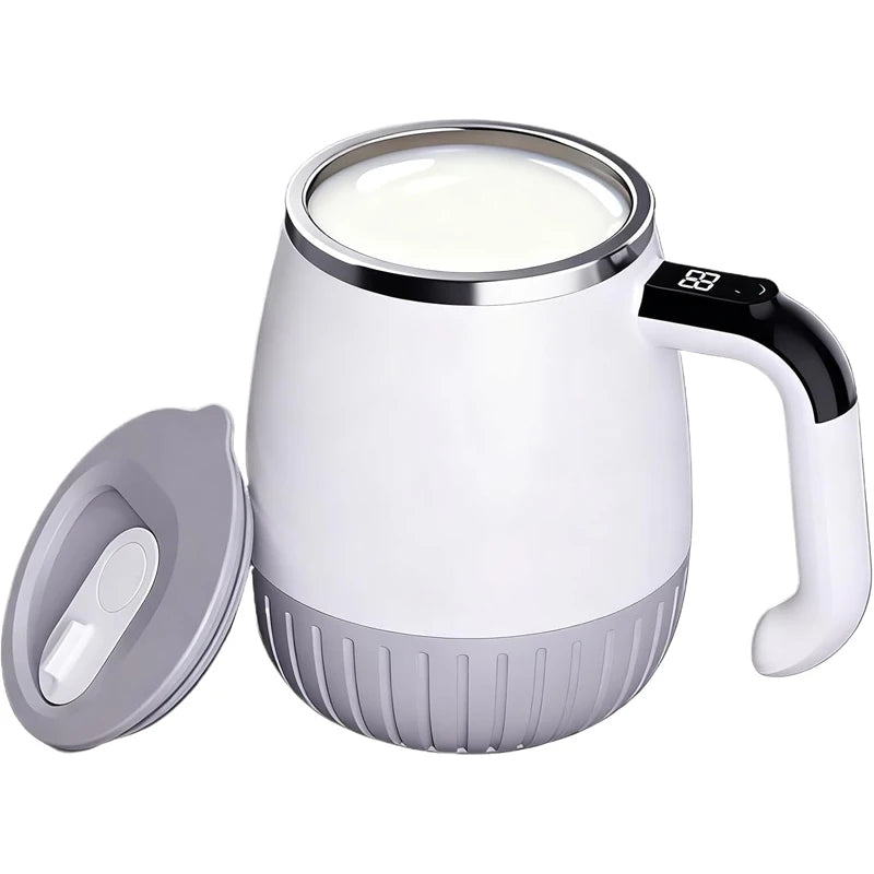 Intelligent temperature-sensitive coffee cupmagnetic automatic stirring cupelectric portable milkshakecupshakercupcharging model Oasis Select off-white