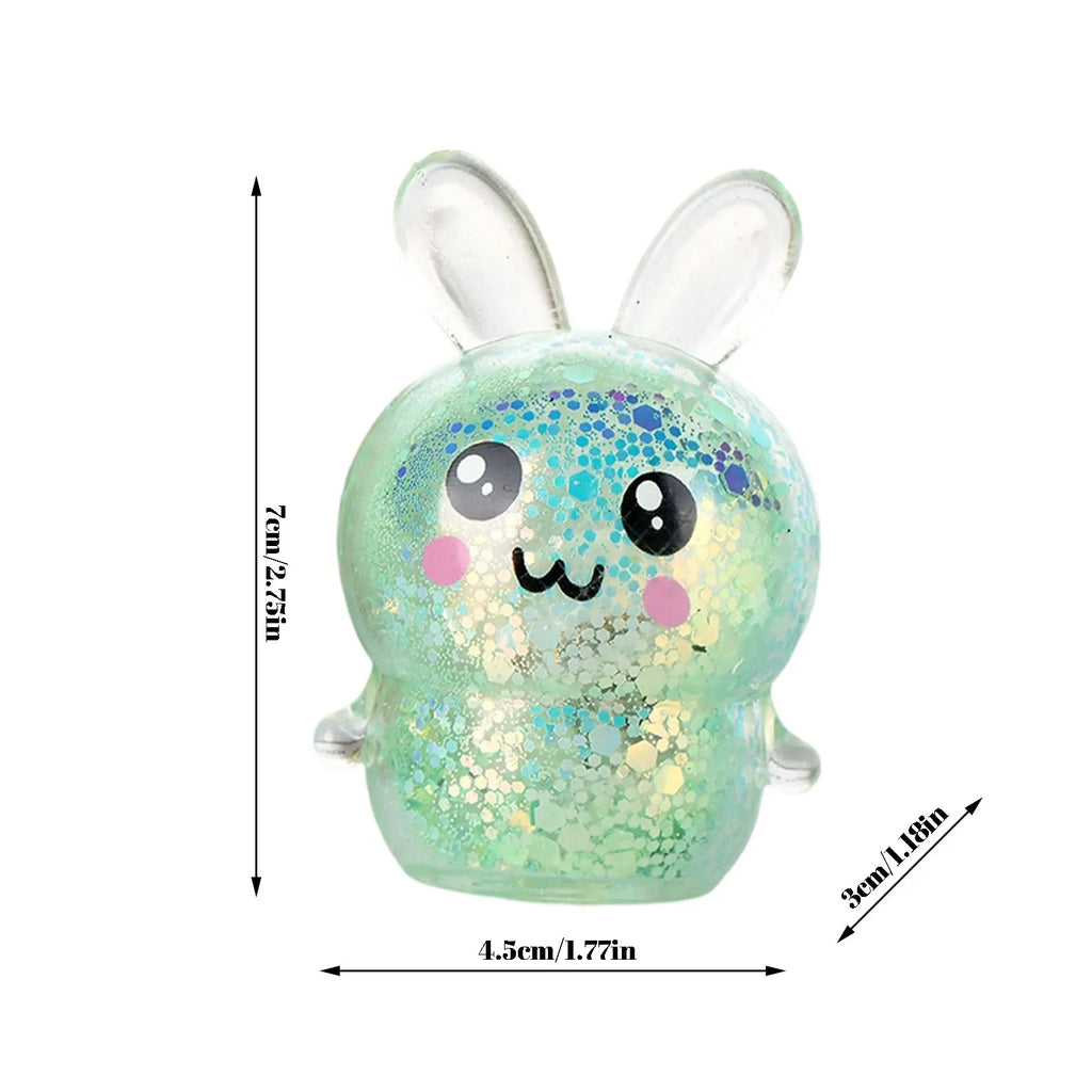 1PCS Squishy Bunny Stress Balls with Light Stress Relief Toy Girls Kids Fidget Toys Colorful Rabbit for Easter Basket gifts Oasis Select