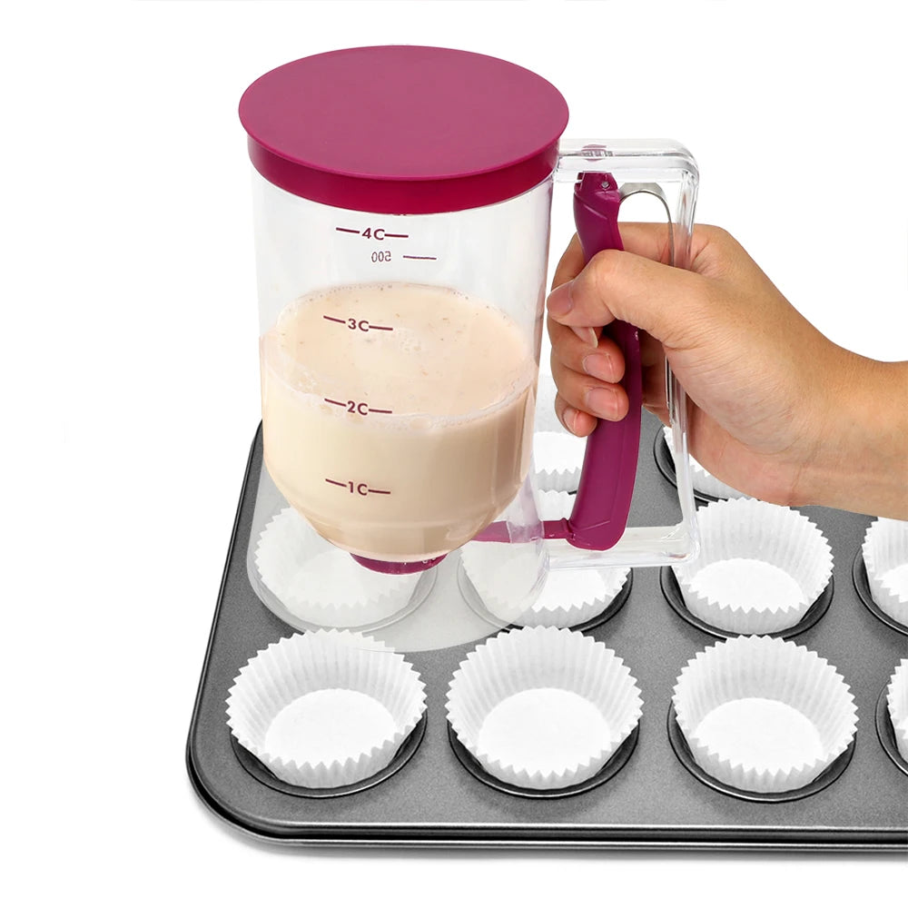 900ml Batter Flour Paste Dispenser For Cupcake Cookie Cake Muffins Measuring Cup Cream Speratator Pancake Batter Dispensers Oasis Select