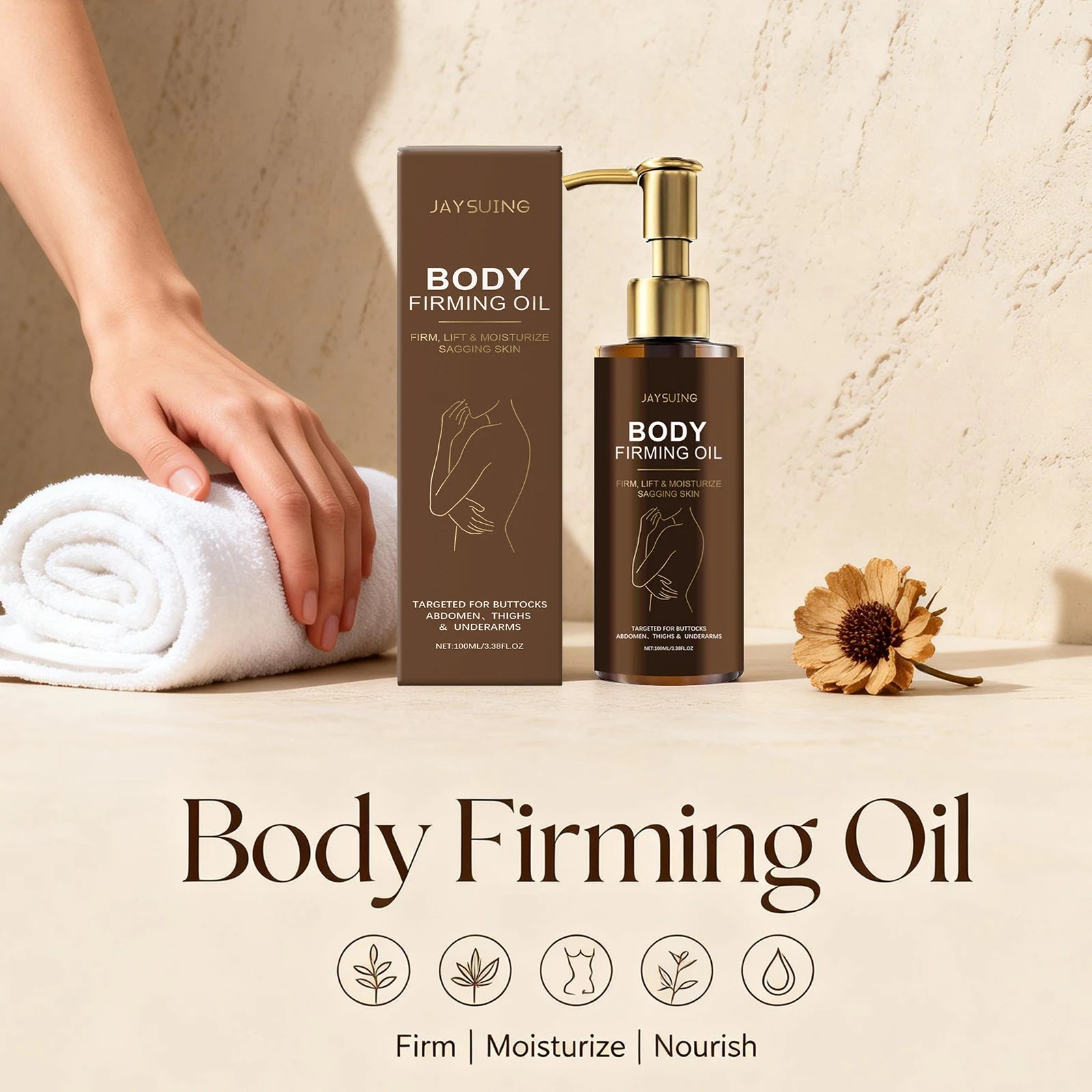 Body Firming Oil for Buttocks Abdomen Thighs Firming Lifting Skin Improve Sagging Reduce Dryness Brightening Smoothing Skin Care Oasis Select