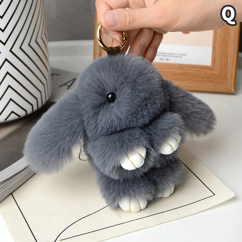 15cm Gifts Rabbit Fur Keychain Women Bag Car Key chain Pendant Decoration Jewelry Bags Hangings Accessories Oasis Select MR-03