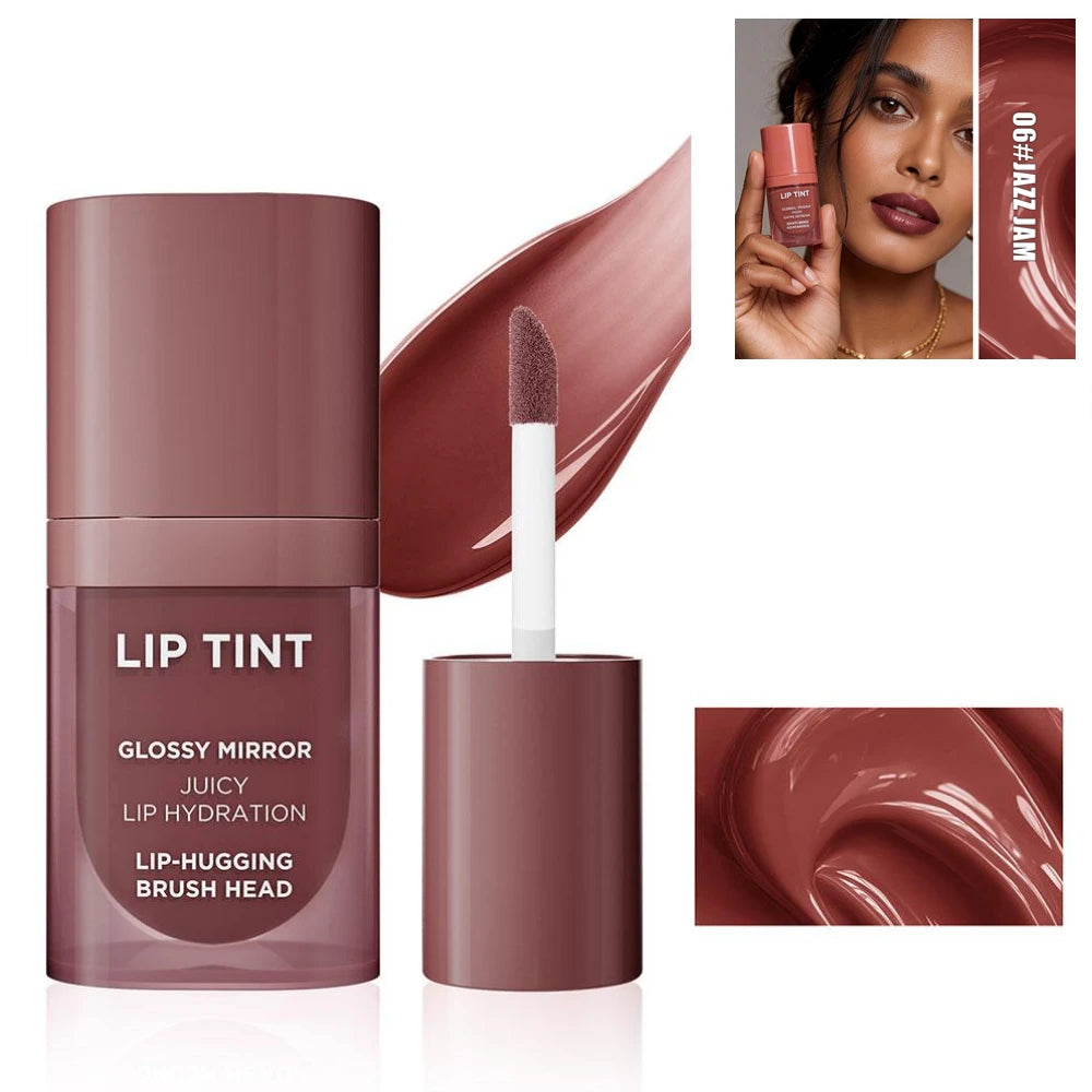 6 Colors Glossy Mirror Juicy Lip Tint Waterproof Non-stick Cup Long Lasting Moisturizing Lipstick High Shiny Lip Gloss Cosmetics Oasis Select JAZZ JAM