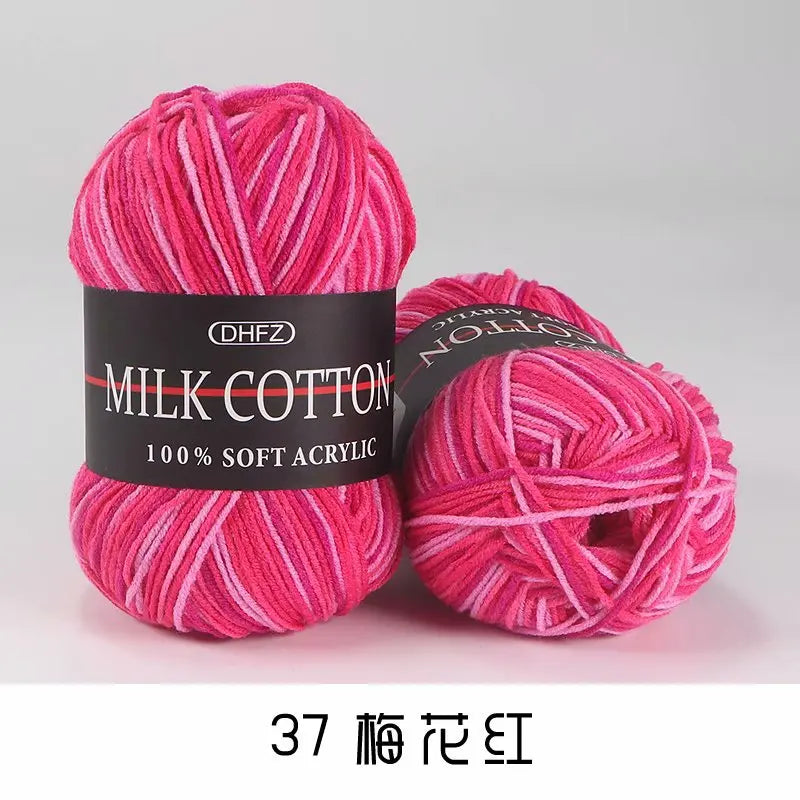 DIY Three Strands Graded Section Dyed Wool Medium Fine Cotton Thread