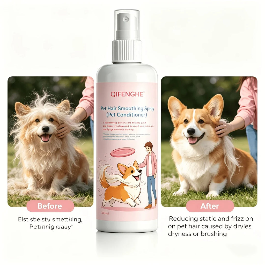 Pet Grooming Combo: Hair Smoothing Spray & Lint Roller | Dogs & Cats