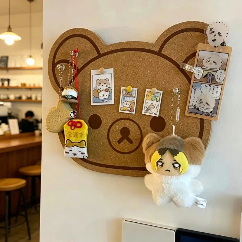 Cartoon Brown Bear Wall Sticker Message Board Cute Rilakkumas Bear Felt Board Photos Wall Board Dolls Hanging Board Wall Decor Oasis Select