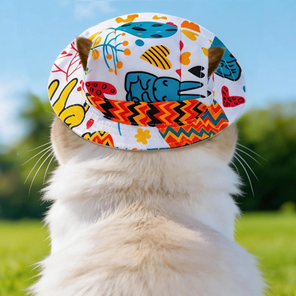 1PC Pet Sun Hat Adjustable Pet Sun Hat Cat Dog Breathable Dog Sunshade Hats Outdoor Travel Pet Fisherman Hat Sun Protection Oasis Select