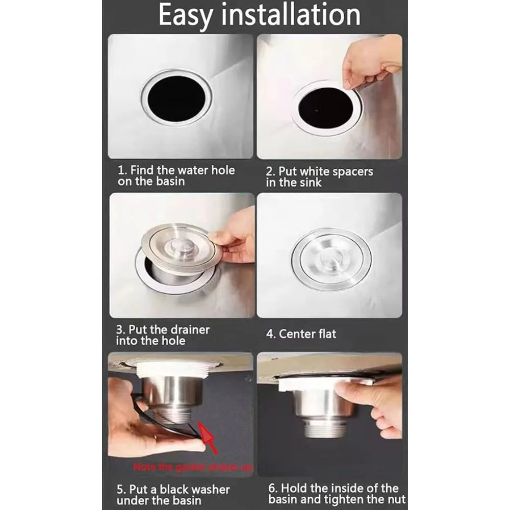 Kitchen Sink Drain Pipe Anti Rat Bite Stainless Steel Sink Strainer Deodorant Wash Basin Sewer Drainer Bathroom Accessories Oasis Select