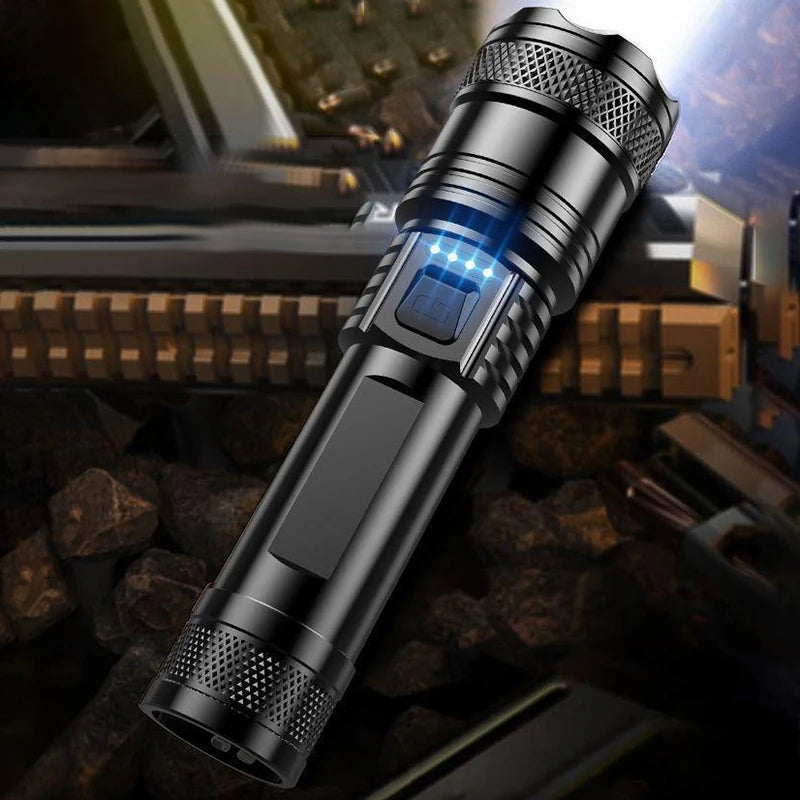 Portable Mini Rechargeable Flashlight High Lumens Outdoor Emergency Pocket Torch 16.5*4.5*3.4CM Oasis Select