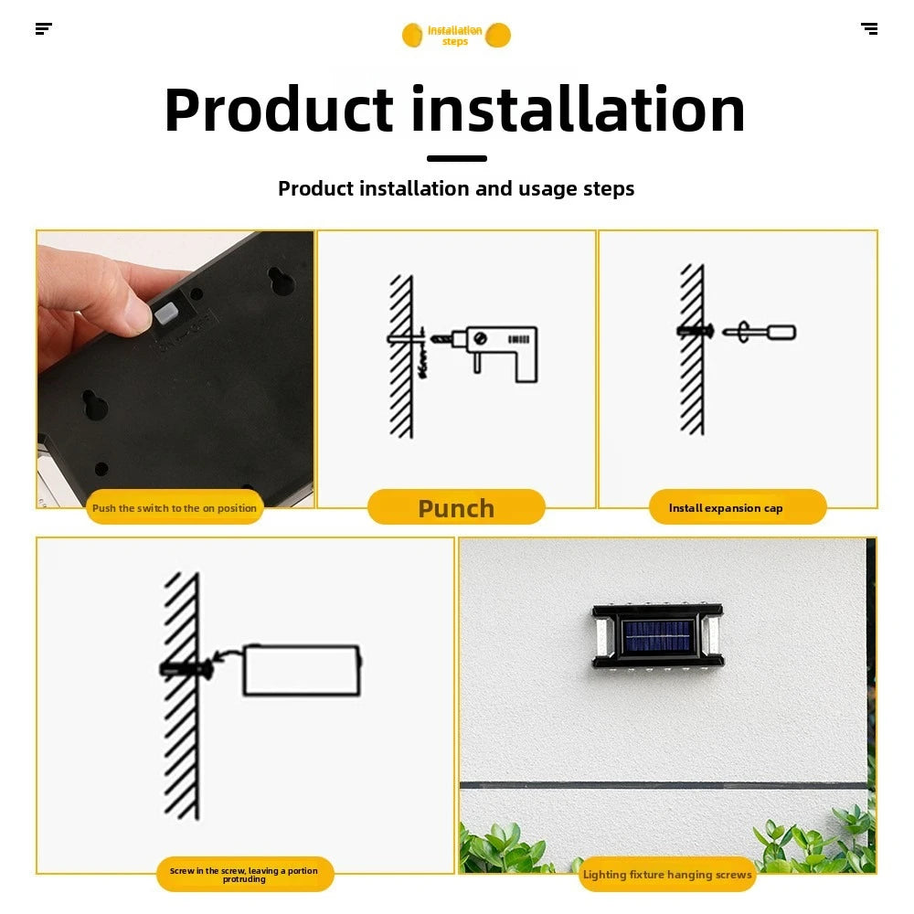 1-5PCS Solar Wall Wash Lights Outdoor IP65 Waterproof LED Warm White Landscape Lighting for Garden Yard Patio Ambient Decor Oasis Select