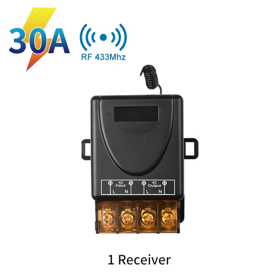 30A RF Wireless Remote Switch 433MHz – Pump & LED Control RF Remote Switch Oasis Select 1 Receiver