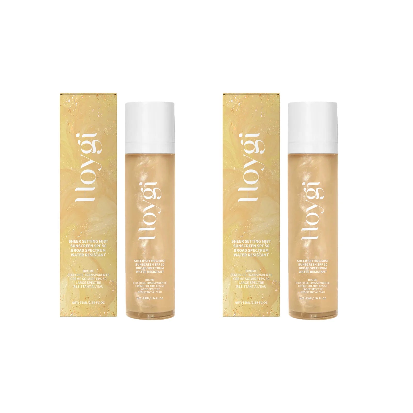 Spf 50+ Makeup Setting Spray Oil Control Natural Refreshing Waterproof Lasting Makeup Fixer Sun Protection Face Mist Cosmetics Oasis Select 2 x 75ml Boxed