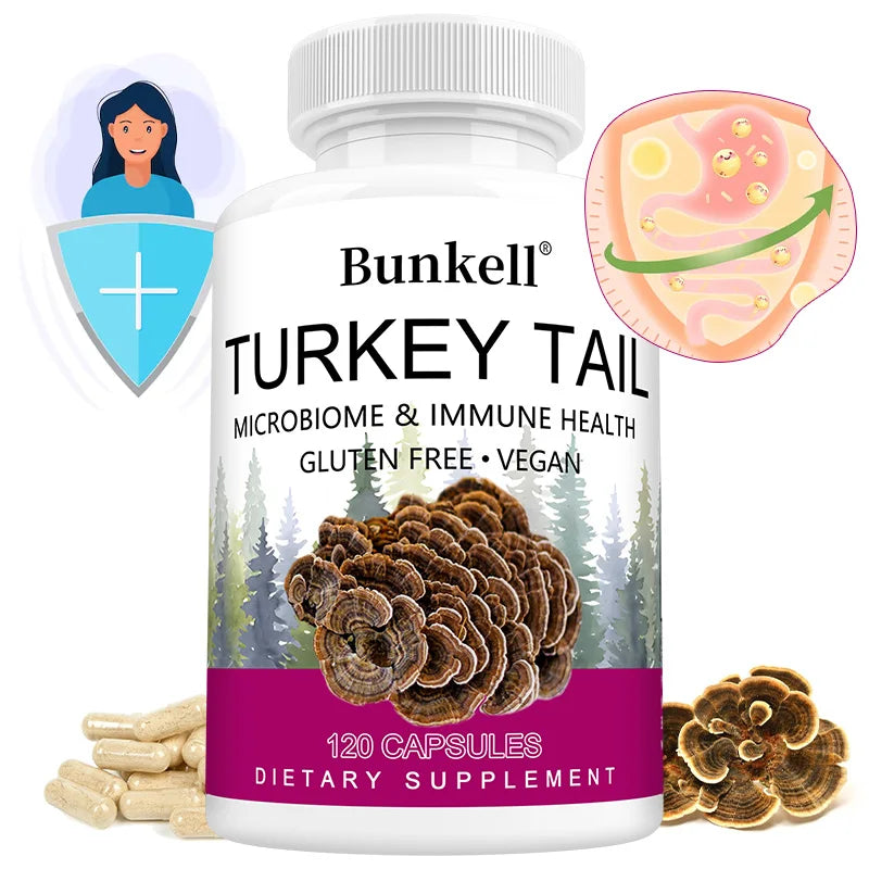 Turkey Tail Mushroom Capsules 850mg – Immune & Gut Health Mushroom Supplement Oasis Select