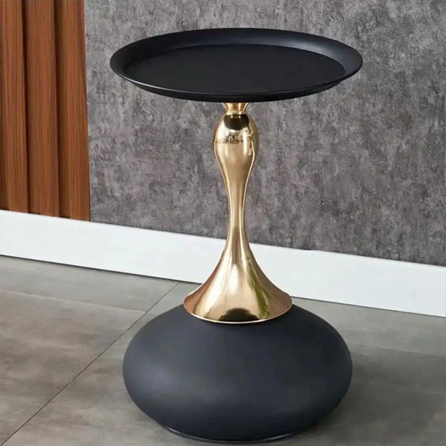 American Style Sofa Side Table Balcony Small Dining Table Iron Art Retro Small Coffee Table Bedroom Decoration Home Office Desk Oasis Select black