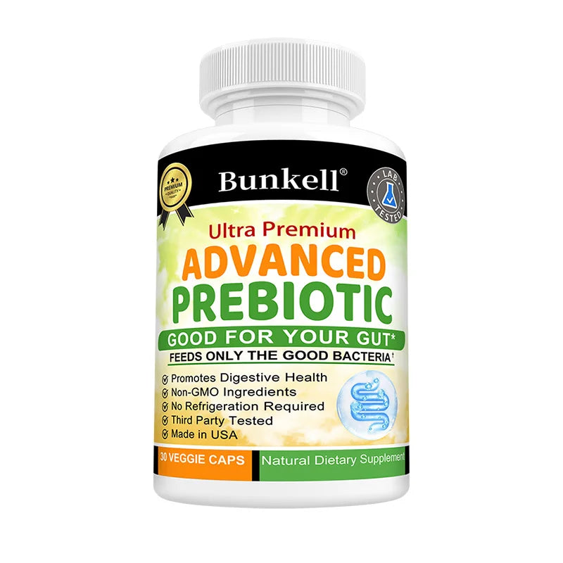 Bunkell Advanced Prebiotic Capsules – Gut & Immune Support Prebiotic Supplement Oasis Select 30 count-1 bottle