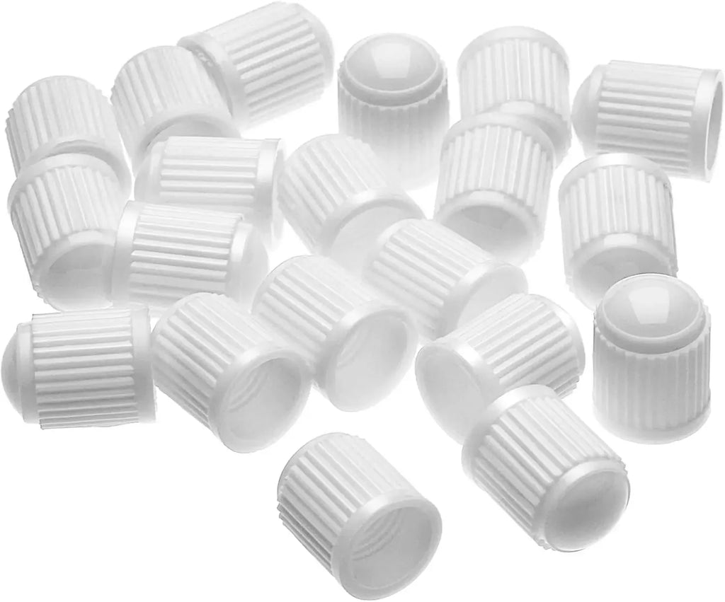 Tire Stem Valve Caps Tyre Valve Caps with O Seal Ring, Universal Stem Dust Covers for SUV, Cars, Bike, Motorcycles, Trucks Oasis Select White-20Pcs