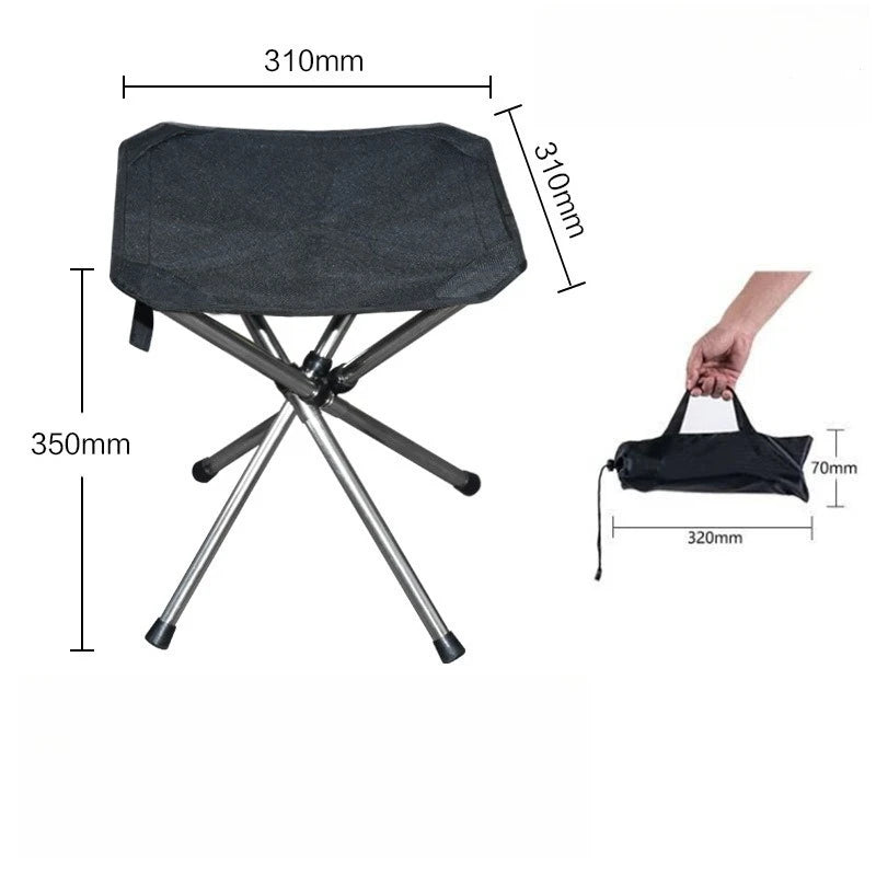 Outdoor Telescopic Folding Stool Portable Folding Chair Lightweight Stainless Steel Fishing Chair Mini Pony Stool Oasis Select large
