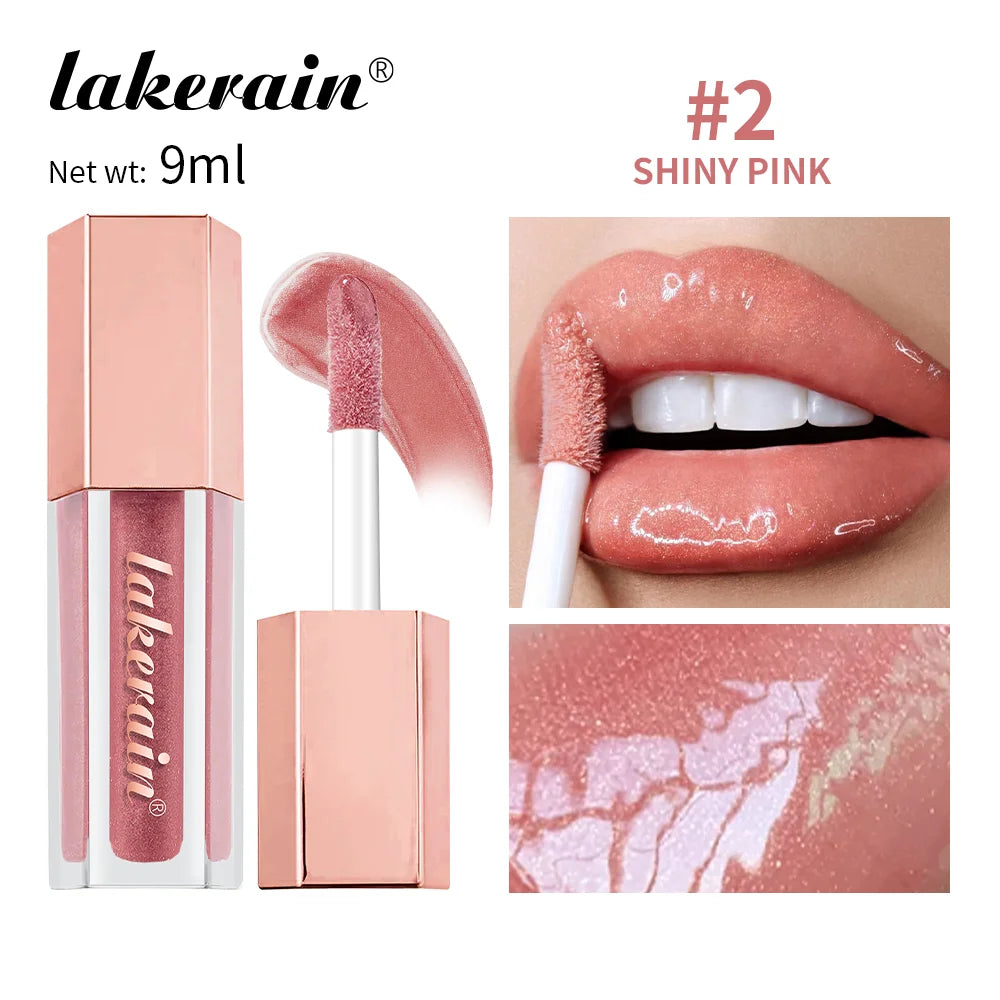 Diamonds Glitter Gloss Universal Lip Luminizer 8 Colors Lip Gloss Non-sticky Moisturizing Plumper Long Lasting Glitter Liquid Oasis Select 2 shiny pink