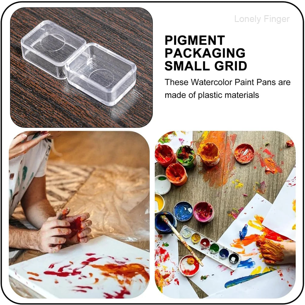 50/100Pcs 0.5ml Empty Plastic Watercolor Paint Pans for Watercolor Oils or Acrylics Travel Art Drawing Oasis Select