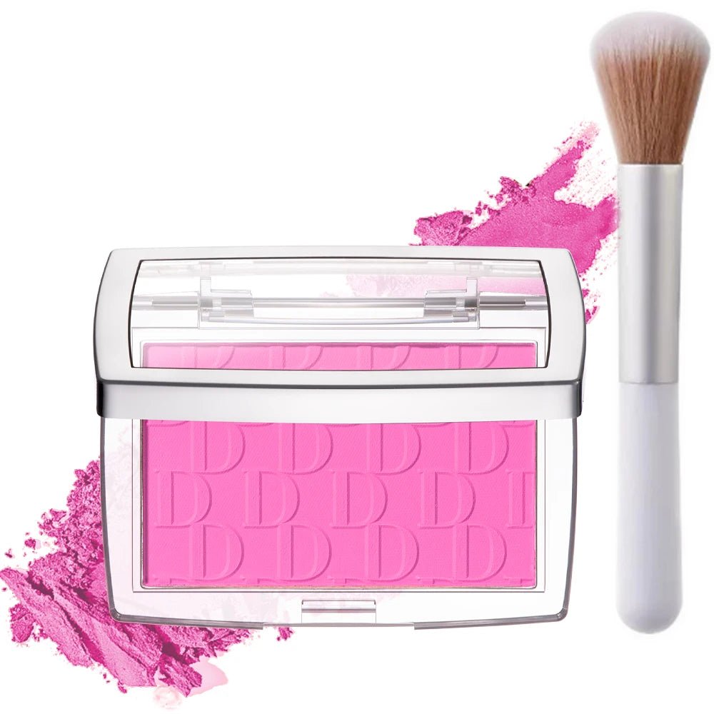 Matte Embossed Blush Palette High Pigmented Pink Coral Cheek Blush Powder With Professional Makeup Brush Oasis Select 001