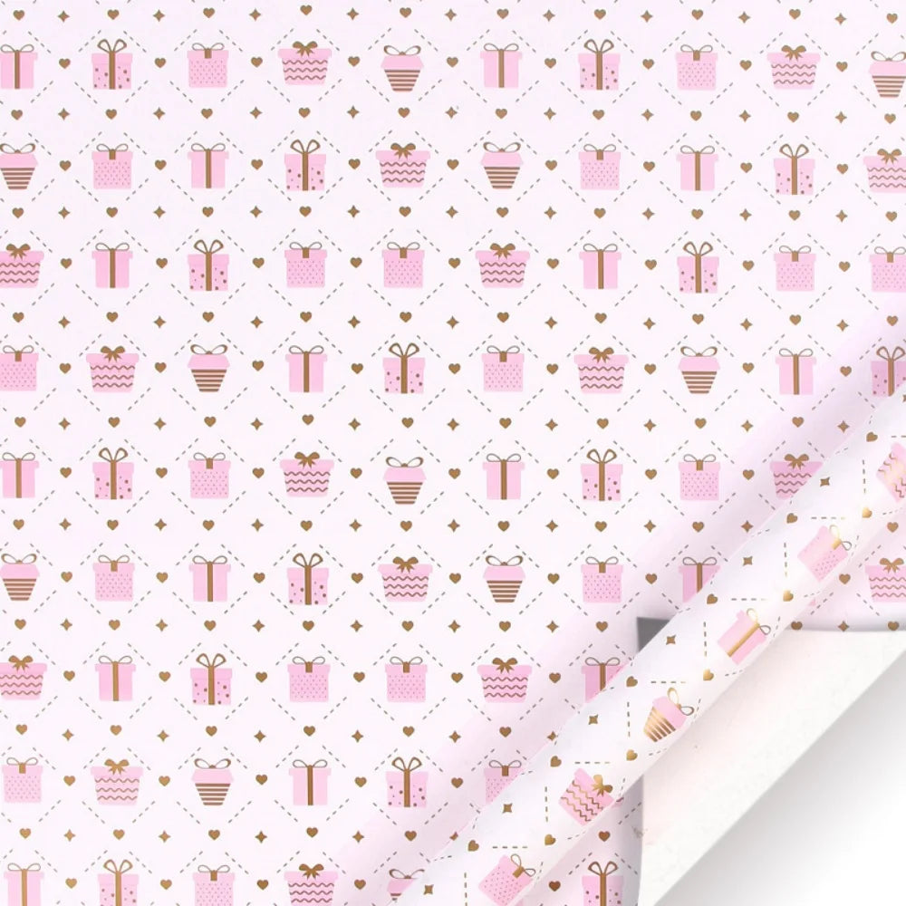 Pink Glitter Marble Christmas Wrapping Paper | DIY Gift Wrap