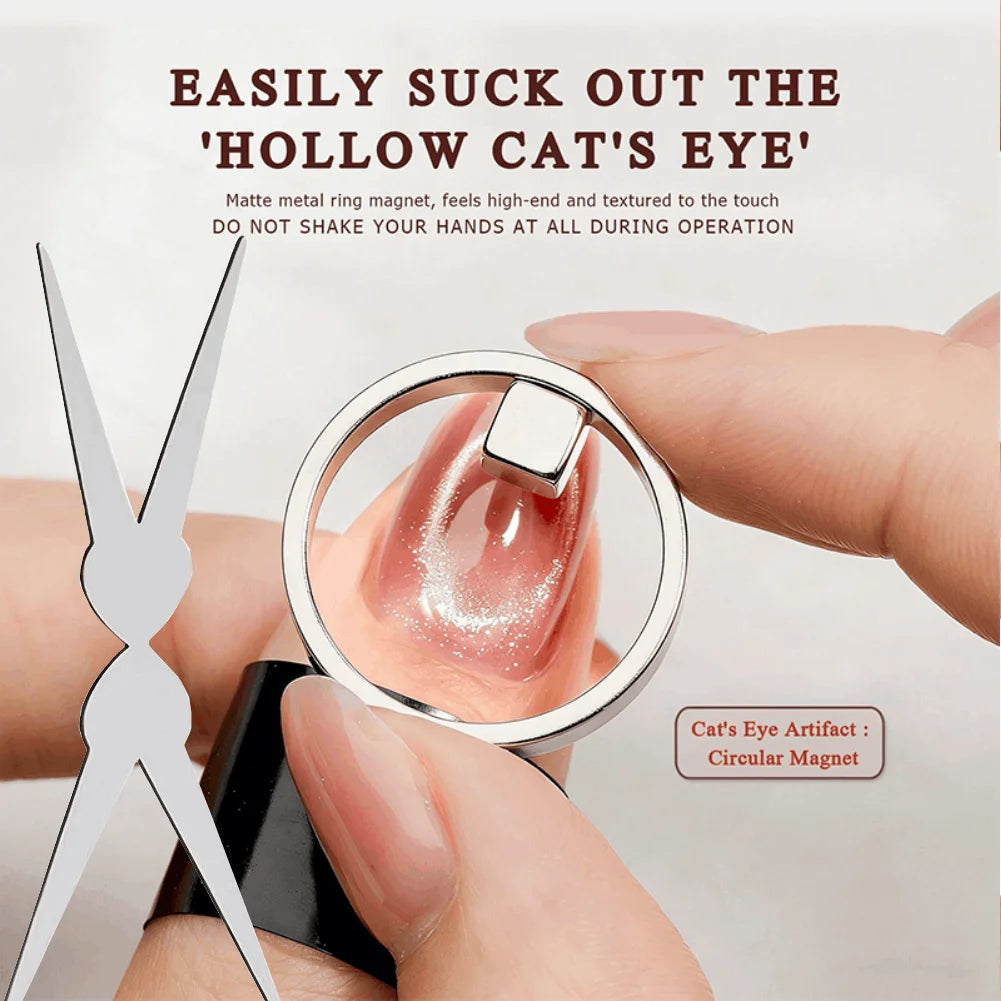 New Circular Cat Eye Nail Magnet Tool Nail 3D Cat Eye Art Magnetic Gel Polish Guide Tool DIY Magnetic Nail Helper Supplies Oasis Select